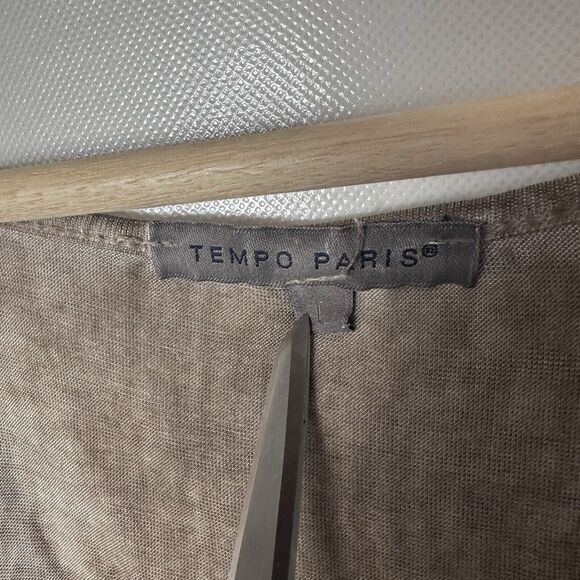 Temp Paris Sweater Asymmetric Tunic Lace Brown Boho Lagen Witchy Artsy Fairy L - Picture 3 of 9